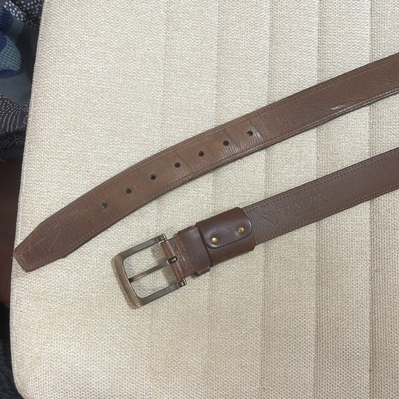 men’s hawx work gear brown genuine leather belt - Picture 2 of 5